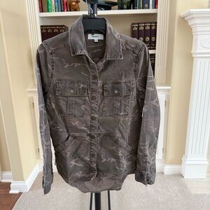 Level 99 Gina Utility Shacket in a camouflage print